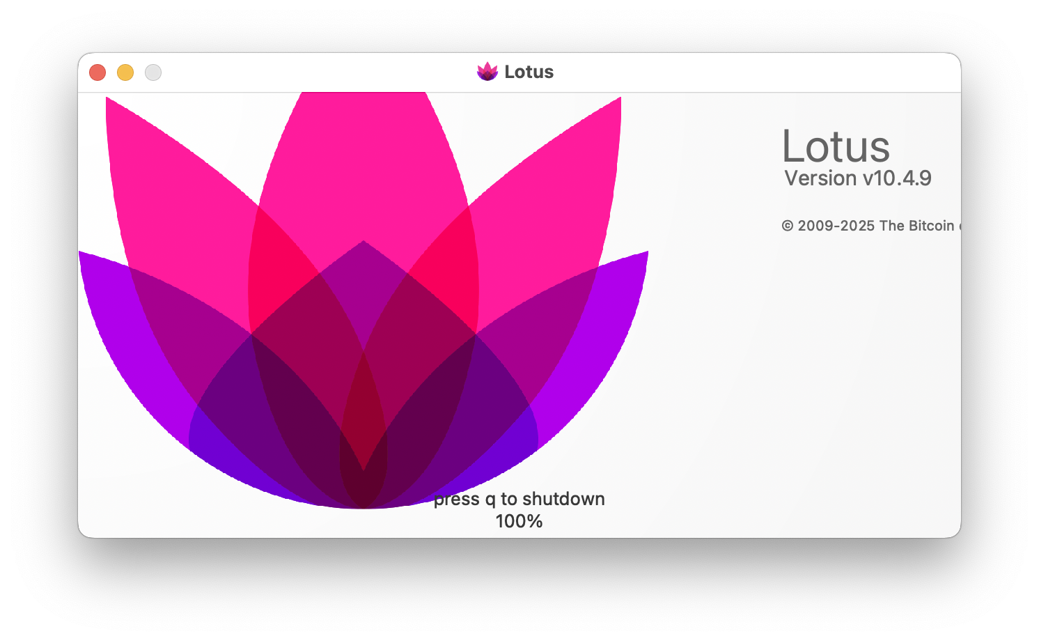 Базовое ПО блокчейна — lotusd screenshot